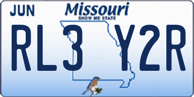 MO license plate RL3Y2R