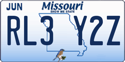 MO license plate RL3Y2Z