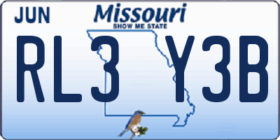 MO license plate RL3Y3B