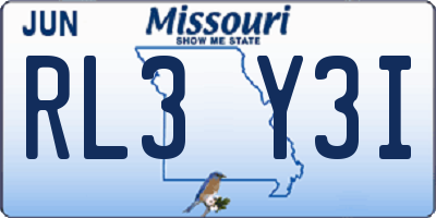MO license plate RL3Y3I