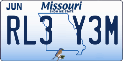 MO license plate RL3Y3M