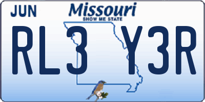 MO license plate RL3Y3R