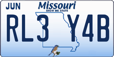MO license plate RL3Y4B