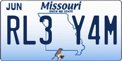 MO license plate RL3Y4M