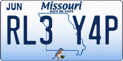 MO license plate RL3Y4P