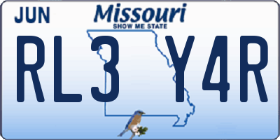 MO license plate RL3Y4R