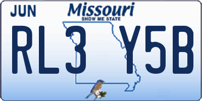 MO license plate RL3Y5B