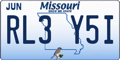 MO license plate RL3Y5I