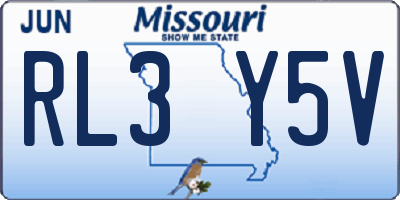 MO license plate RL3Y5V