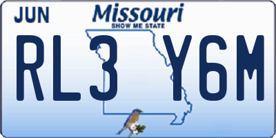MO license plate RL3Y6M