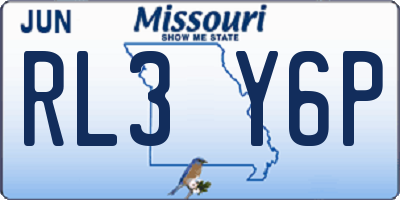 MO license plate RL3Y6P