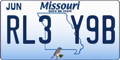 MO license plate RL3Y9B