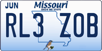 MO license plate RL3Z0B