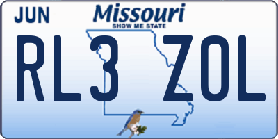 MO license plate RL3Z0L