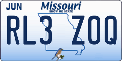 MO license plate RL3Z0Q
