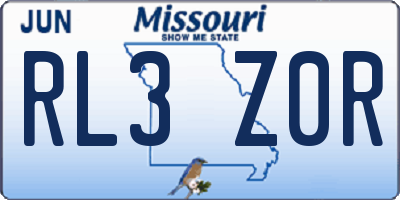 MO license plate RL3Z0R