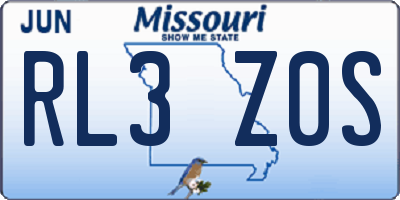 MO license plate RL3Z0S