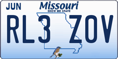MO license plate RL3Z0V