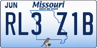 MO license plate RL3Z1B