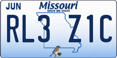 MO license plate RL3Z1C