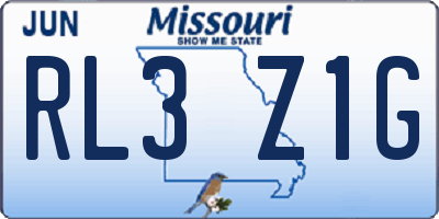 MO license plate RL3Z1G