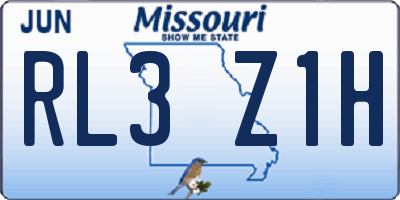 MO license plate RL3Z1H