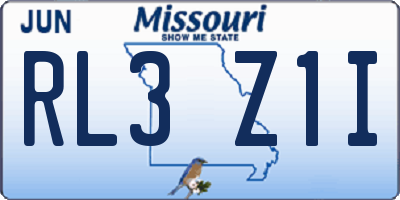 MO license plate RL3Z1I