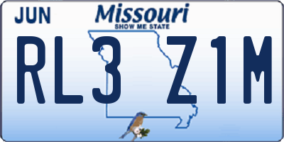 MO license plate RL3Z1M