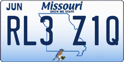 MO license plate RL3Z1Q