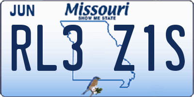 MO license plate RL3Z1S