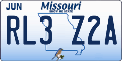 MO license plate RL3Z2A