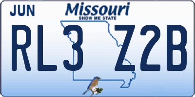 MO license plate RL3Z2B