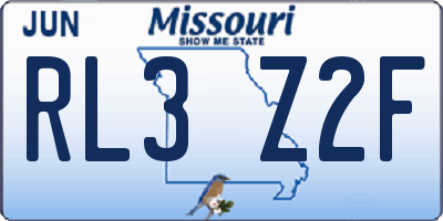 MO license plate RL3Z2F