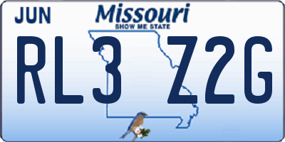 MO license plate RL3Z2G