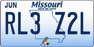 MO license plate RL3Z2L