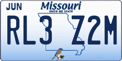 MO license plate RL3Z2M