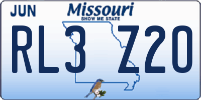 MO license plate RL3Z2O