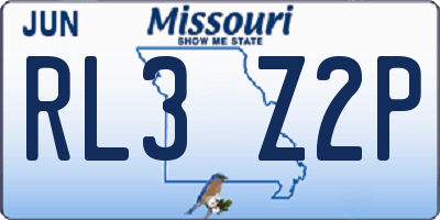 MO license plate RL3Z2P