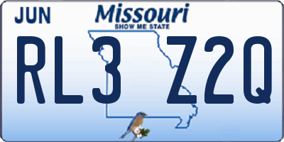 MO license plate RL3Z2Q