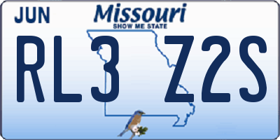 MO license plate RL3Z2S