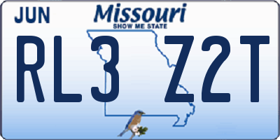 MO license plate RL3Z2T