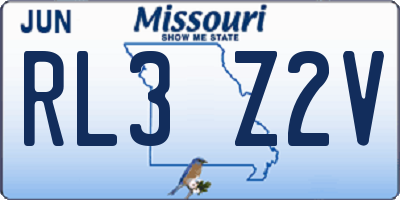 MO license plate RL3Z2V