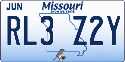 MO license plate RL3Z2Y