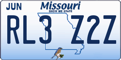 MO license plate RL3Z2Z