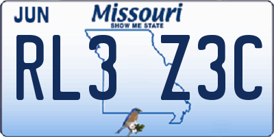 MO license plate RL3Z3C