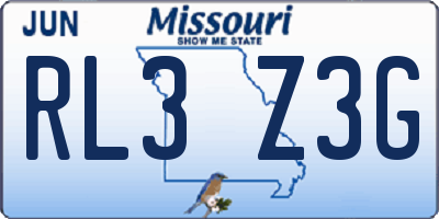 MO license plate RL3Z3G