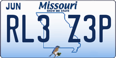 MO license plate RL3Z3P