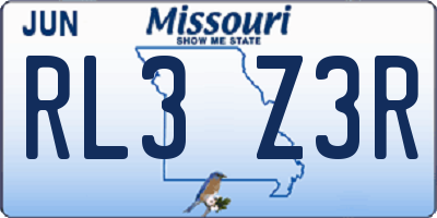 MO license plate RL3Z3R