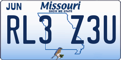 MO license plate RL3Z3U