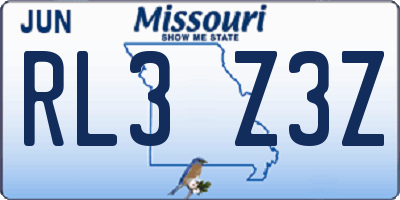 MO license plate RL3Z3Z